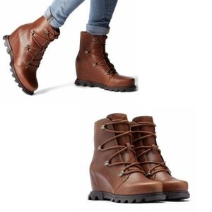 Sorel Joan Arctic Wedge III Lace-up Boots, Hazelnut/Blackened Brown Size 7 Shoes